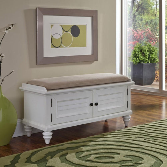 Homestyles Furniture - Bermuda White Storage Bench - 5543-26 veiw 2