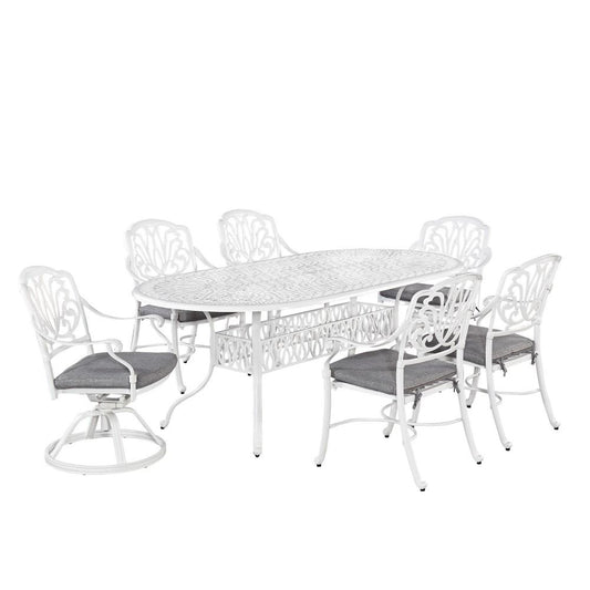 Homestyles Furniture - Capri White Swivel Chair with Cushion - 6662-53 veiw 2