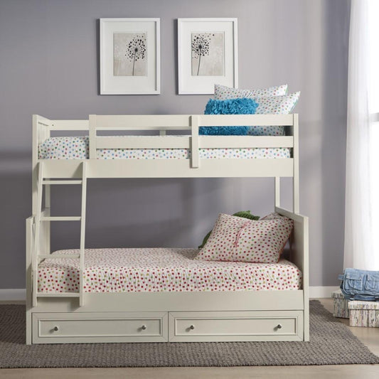 Homestyles Furniture - Naples White Twin Over Full Bunk Bed - 5530-55D veiw 2