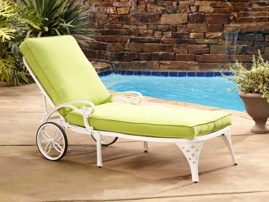 Homestyles Furniture - Sanibel White Chaise Lounge with Cushion - 6652-83C veiw 2