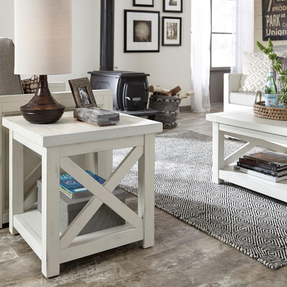 Homestyles Furniture - Seaside Lodge White End Table - 5523-20 veiw 2