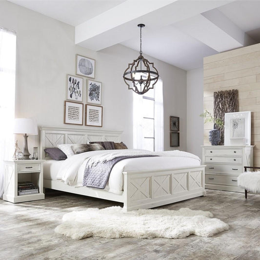Homestyles Furniture - Seaside Lodge White King Bed, Nightstand and Chest - 5523-6021 veiw 2