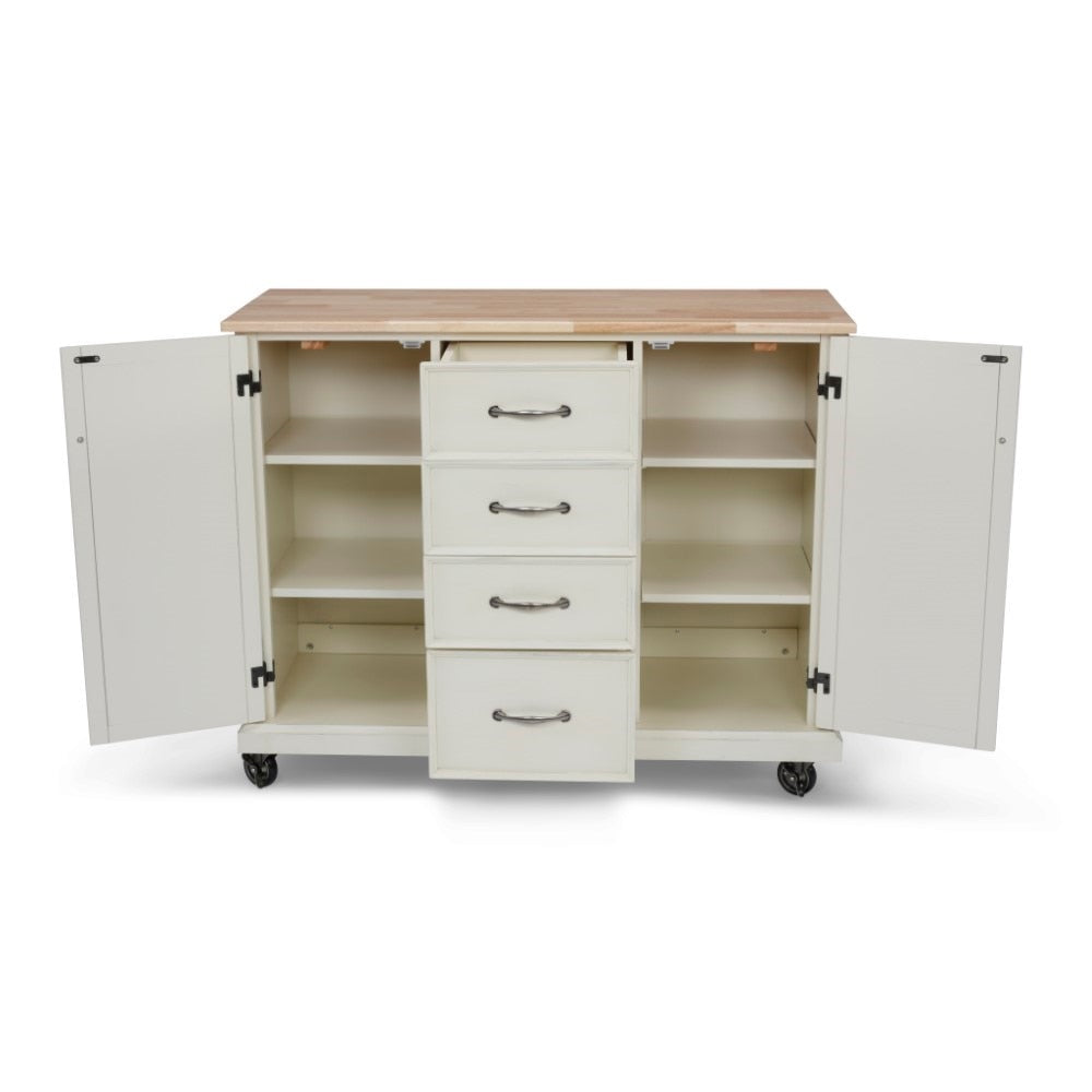 Homestyles Furniture - Seaside Lodge White Kitchen Cart - 5523-951 veiw 2