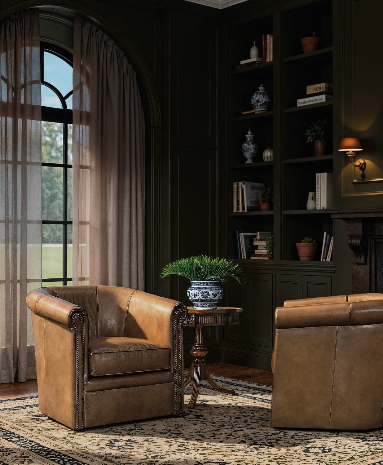 Hooker Furniture - Axton Swivel Leather Club Chair - CC388-SW-083 veiw 4