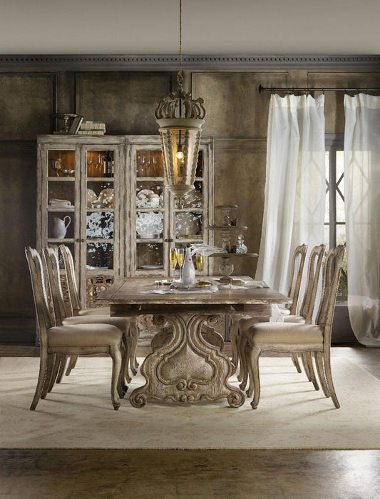 Hooker Furniture - Chatelet Refectory Rectangle Trestle Dining Table with Two 22 Leaves - 5350-75206 veiw 2