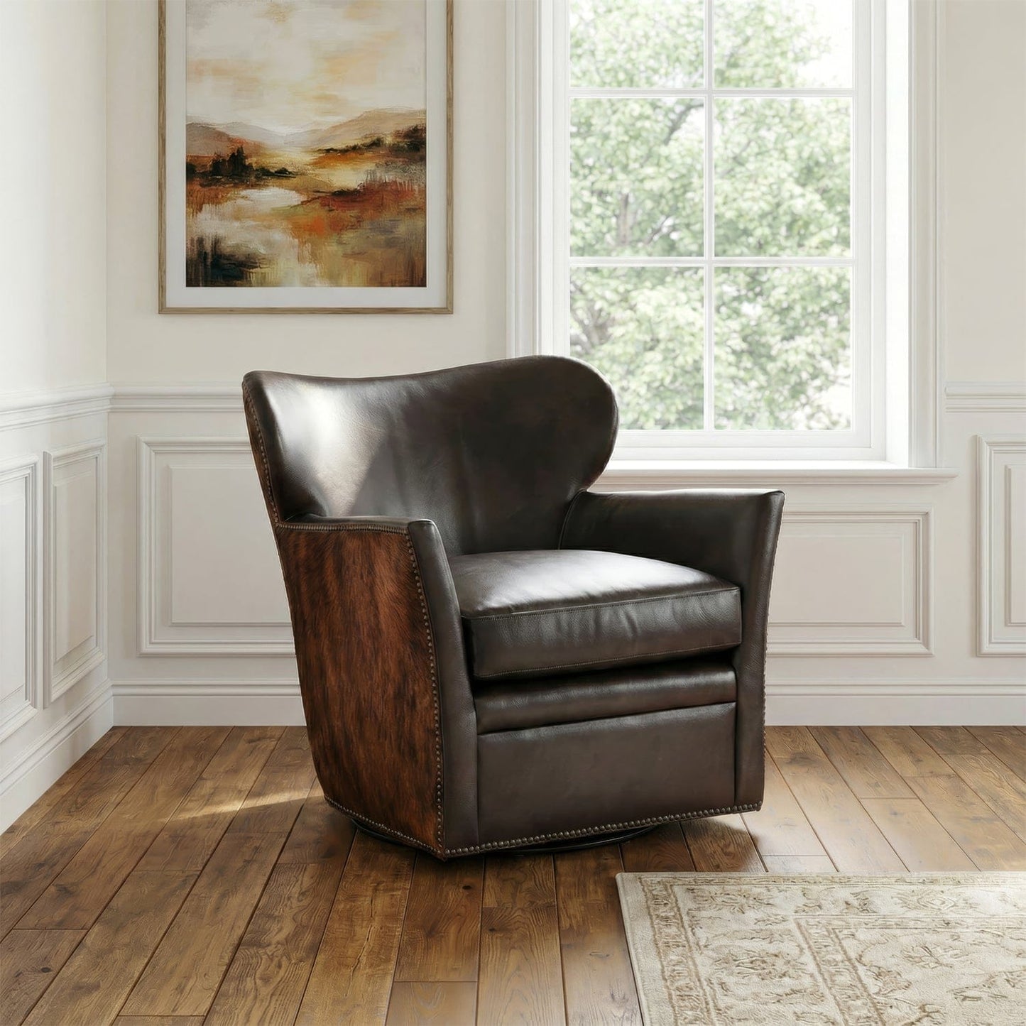 Hooker Furniture - Kato Leather Swivel Chair w/ Dark HOH - CC469-SW-089 veiw 5
