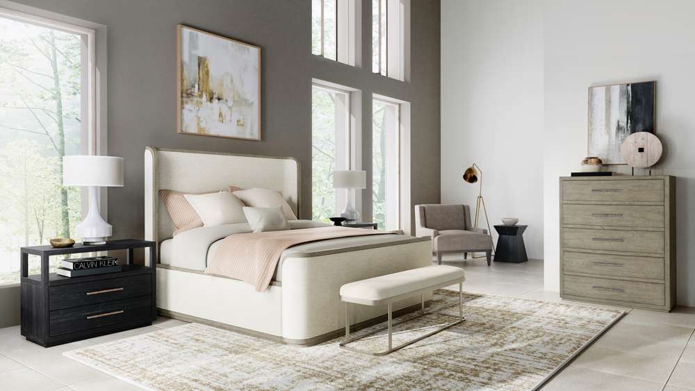 Hooker Furniture - Linville Falls Boones King Upholstered Shelter Bed - 6150-90466-85 veiw 3