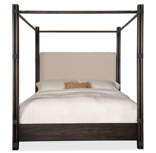 Hooker Furniture - Retreat Pole Rattan King Upholstered Poster Bed w/Canopy - 6950-90466-99 veiw 2