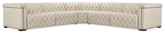 Hooker Furniture - Savion Deux 5 Seat Sectional with Four Power Recliners and Six Power Headrests in Beige - SS435-5PC4-414 veiw 2