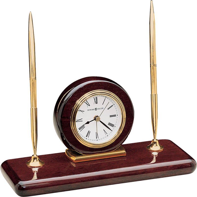 Howard Miller - Rosewood Desk Set Rosewood Table Top Clock - 613588 veiw 1