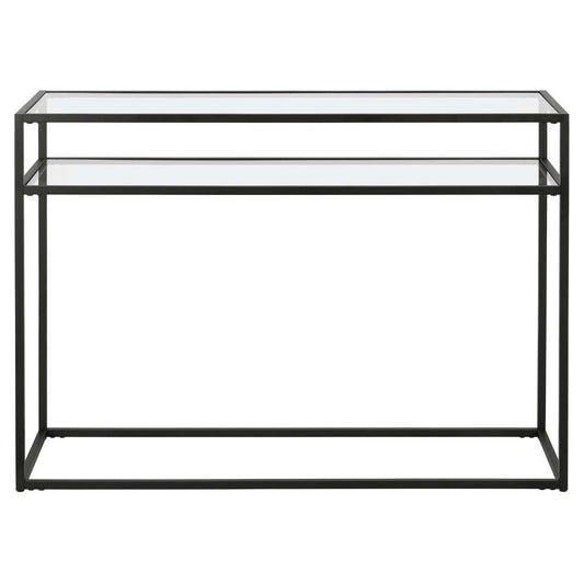 Hudson & Canal - Addison 42in Wide Rectangular Console Table with Glass Shelf in Blackened Bronze - AT1550 veiw 3