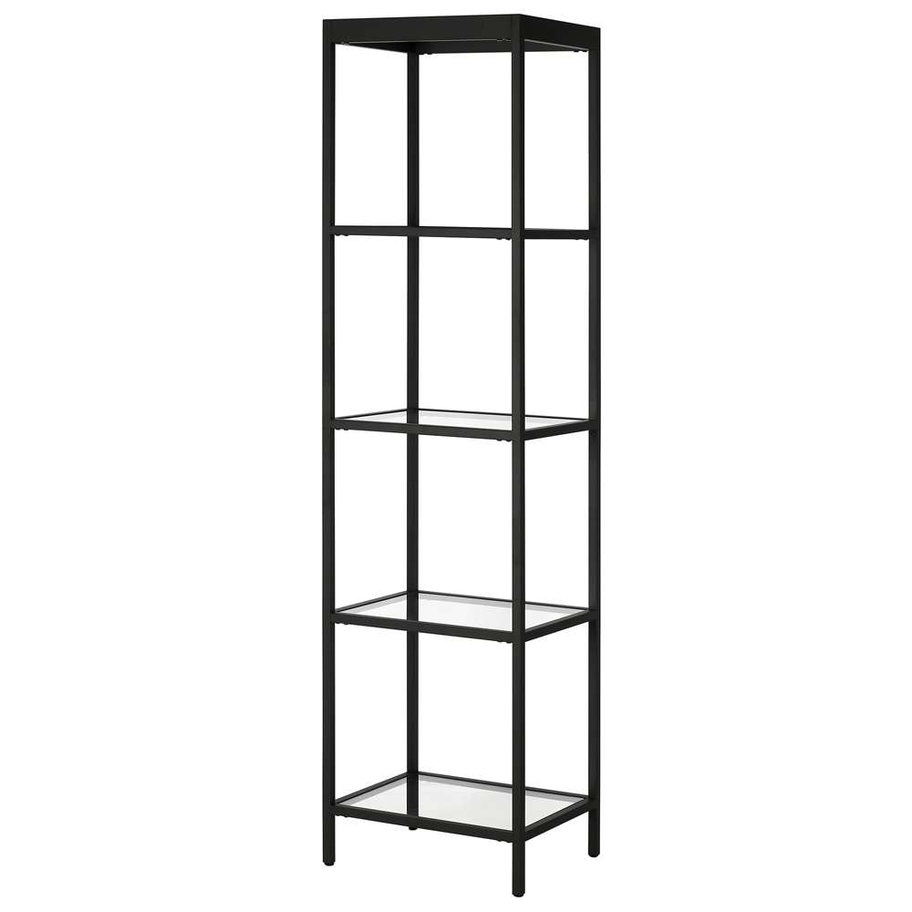 Hudson & Canal - Alexis 18in Wide Rectangular Bookcase in Blackened Bronze - BK0816 veiw 4