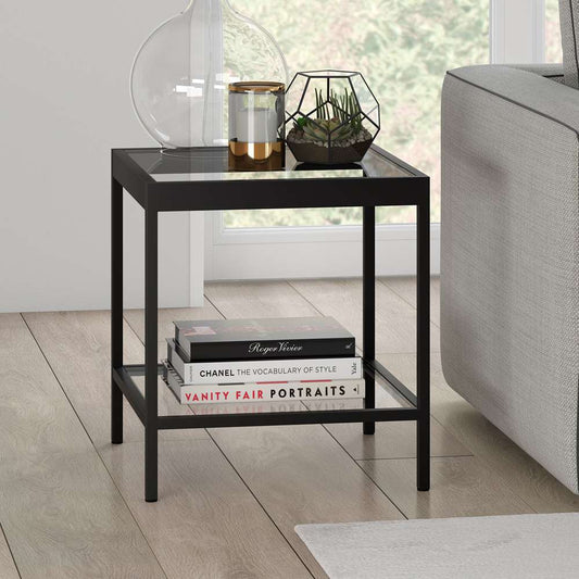 Hudson & Canal - Alexis 20in Wide Square Side Table in Blackened Bronze - ST0379 veiw 2