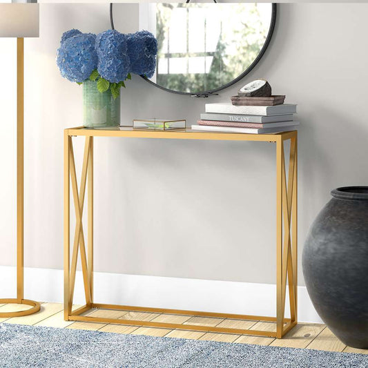 Hudson & Canal - Arlo 36in Wide Rectangular Console Table in Brass - AT0431 veiw 2