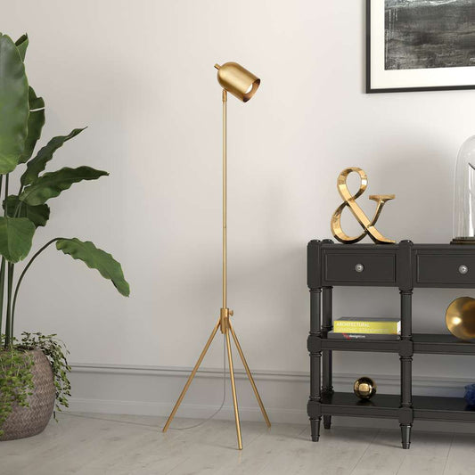 Hudson & Canal - Bruno Tripod Floor Lamp with Metal Shade in Brass/Brass - FL0746 veiw 2