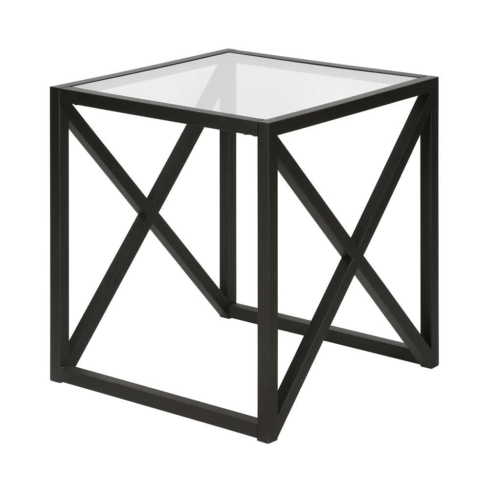 Hudson & Canal - Calix 20in Wide Square Side Table in Blackened Bronze - ST0259 veiw 4