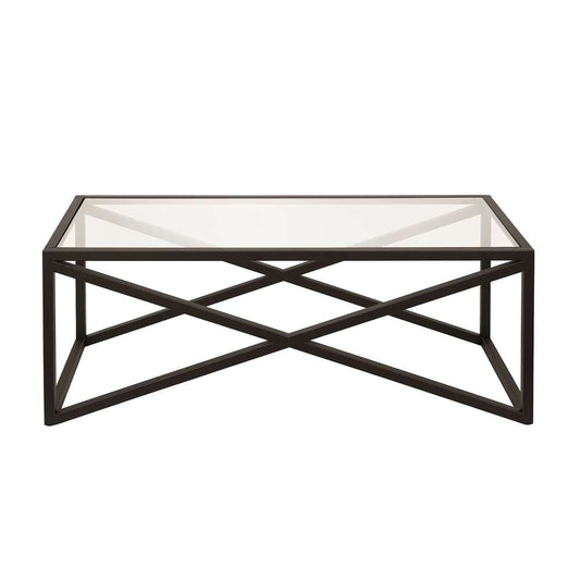 Hudson & Canal - Calix 46in Wide Rectangular Coffee Table in Blackened Bronze - CT0244 veiw 3