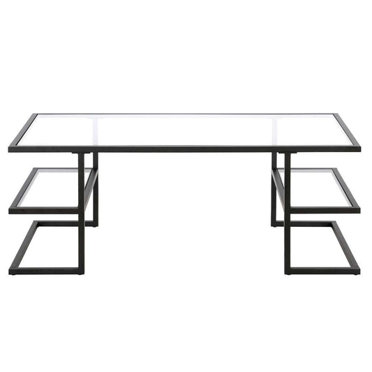Hudson & Canal - Circe 47in Wide Rectangular Coffee Table in Blackened Bronze - CT1280 veiw 3