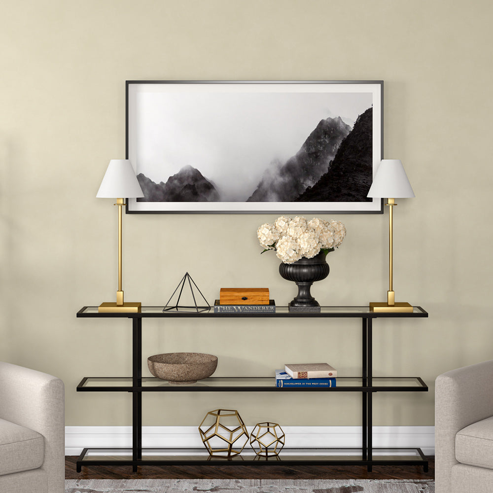 Hudson & Canal - Clement 28in Tall Table Lamp with Fabric Shade in Brass/White - TL1912