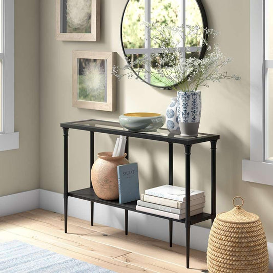 Hudson & Canal - Dafna 45in Wide Rectangular Console Table in Blackened Bronze - AT0413 veiw 2