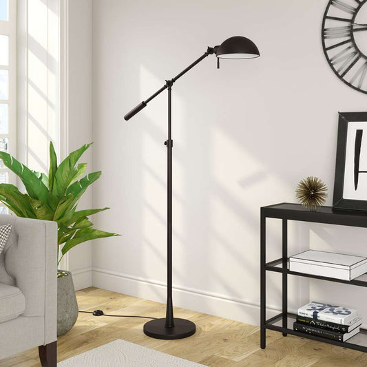 Hudson & Canal - Dexter Height Adjustable/Tilting Floor Lamp with Metal Shade in Blackened Bronze/Blackened Bronze - FL0243 veiw 2