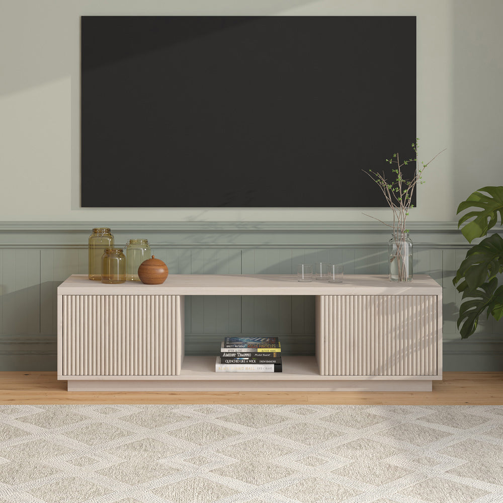 Hudson & Canal - Dorian Rectangular TV Stand for TVs up to 65in in Alder White - TV2306