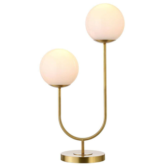 Hudson & Canal - Dufrene 2-Light Table Lamp with Glass Shades in Brass/White Milk - TL1991 veiw 2