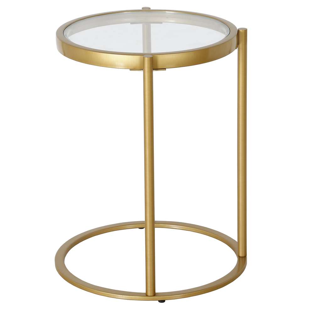 Hudson & Canal - Duxbury 16in Wide Round Side Table in Brass - ST1355 veiw 5