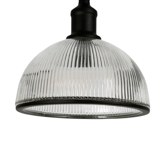 Hudson & Canal - Frenkel 58in Tall Floor Lamp with Ribbed Glass Shade in Blackened Bronze/Clear - FL0421
