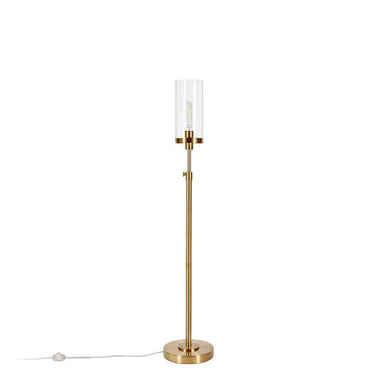 Hudson & Canal - Frieda 66in Tall Floor Lamp with Glass Shade in Brass/Clear - FL0309