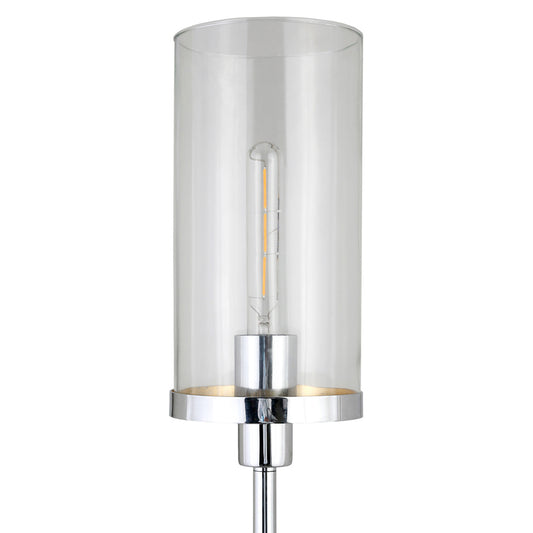 Hudson & Canal - Frieda 66in Tall Floor Lamp with Glass Shade in Polished Nickel/Clear - FL0457