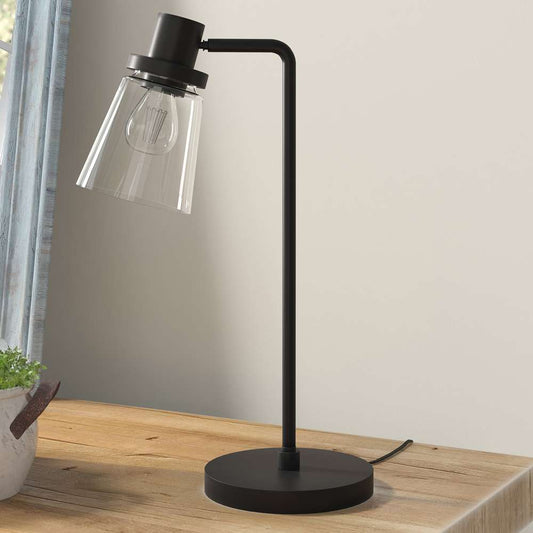 Hudson & Canal - Granville 21in Tall Table Lamp with Glass Shade in Blackened Bronze/Clear - TL1019 veiw 2