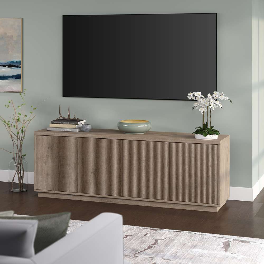 Hudson & Canal - Hanson Rectangular TV Stand for TVs up to 75in in Antiqued Gray Oak - TV2045 veiw 7