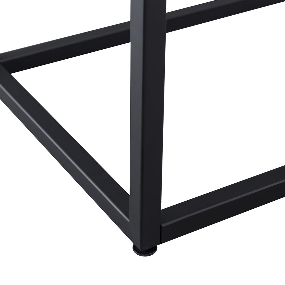 Hudson & Canal - Hector 42in Wide Rectangular Console Table in Blackened Bronze/Gray Oak - AT0560