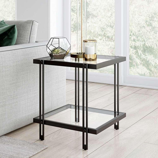 Hudson & Canal - Inez 20in Wide Square Side Table in Blackened Bronze - ST0319 veiw 2