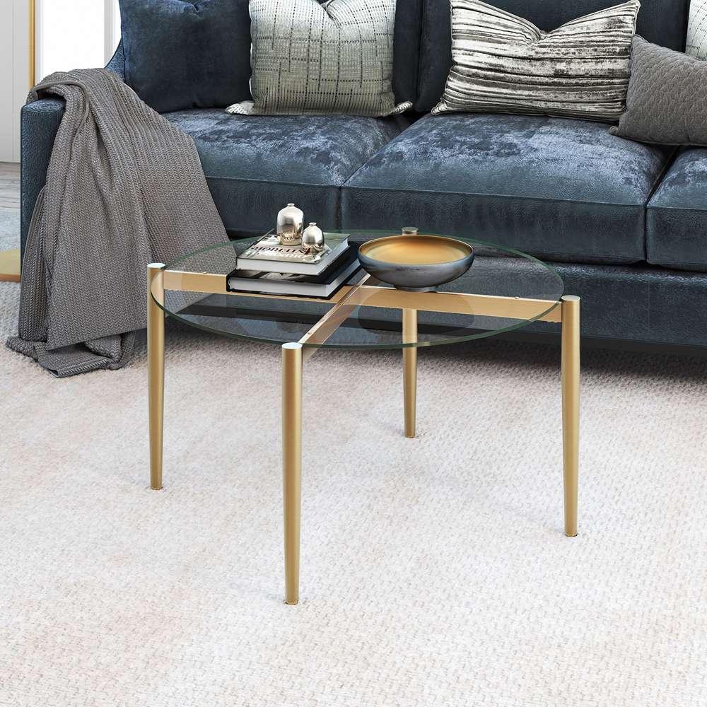 Hudson & Canal - Kadmos 36 Wide Round Coffee Table in Brass - CT0061 veiw 2