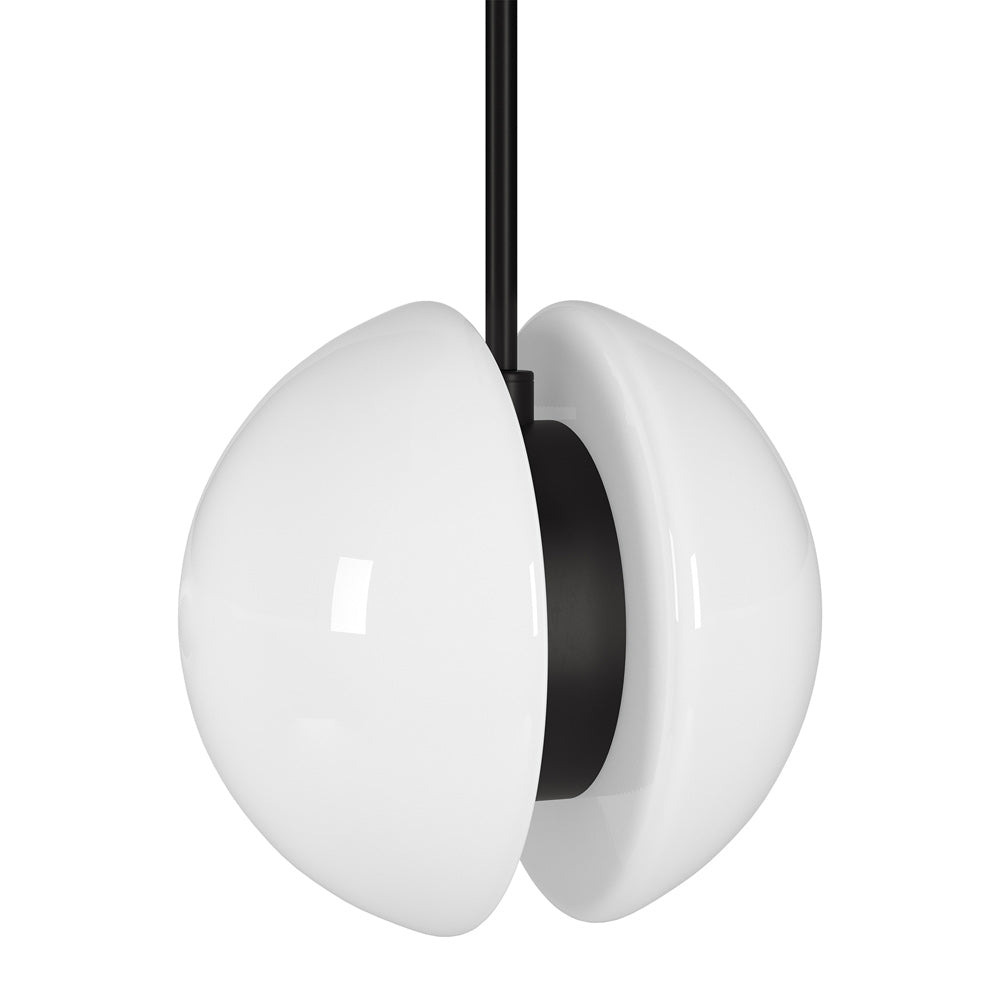 Hudson & Canal - Kyriana 10in Wide 2-Light Pendant with Glass Shade in Matte Black/White - PD2275