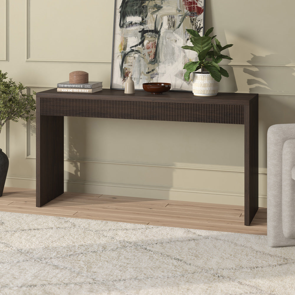 Hudson & Canal - Lawrence 55in Wide Rectangular Console Table in Alder Brown - AT2240