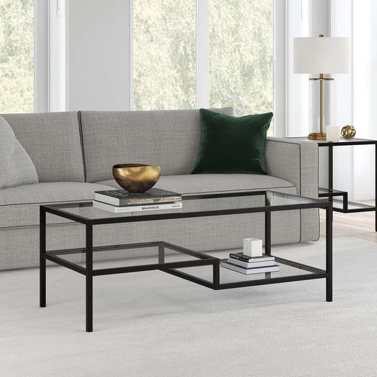 Hudson & Canal - Lovett 45in Wide Rectangular Coffee Table in Blackened Bronze - CT0312 veiw 2
