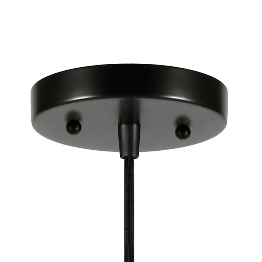 Hudson & Canal - Marduk 11in Wide Pendant with Fabric Shade in Blackened Bronze/White - PD0351