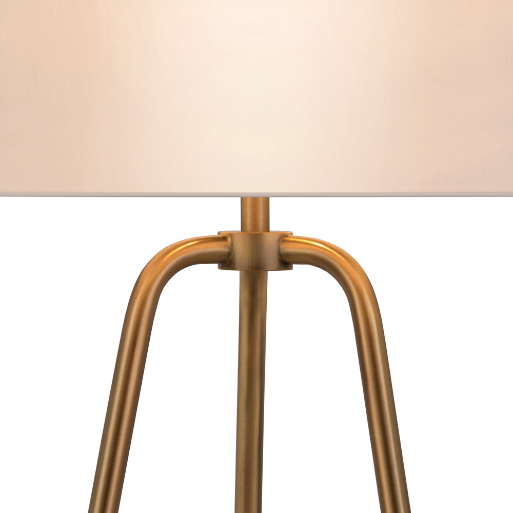 Hudson & Canal - Marduk 25.5in Tall Table Lamp with Fabric Shade in Brass/White - TL0001