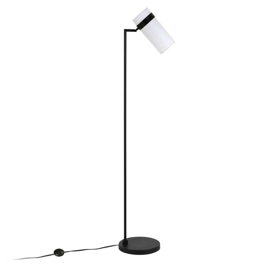 Hudson & Canal - Marsden 60in Tall Floor Lamp with Fabric Shade in Blackened Bronze/White - FL0194 veiw 3