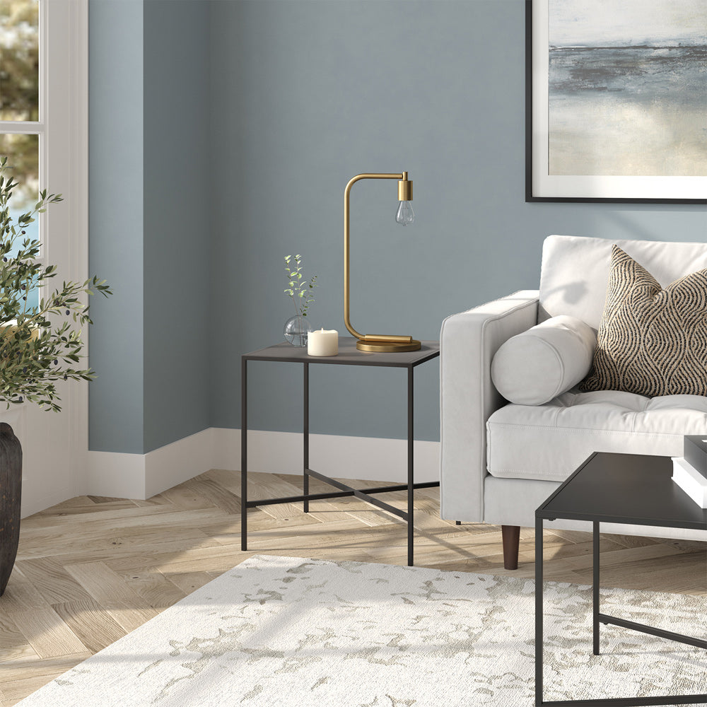 Hudson & Canal - Morgan 20.5in Tall Arc Table Lamp with No Shade in Brass/No Shade - TL1028