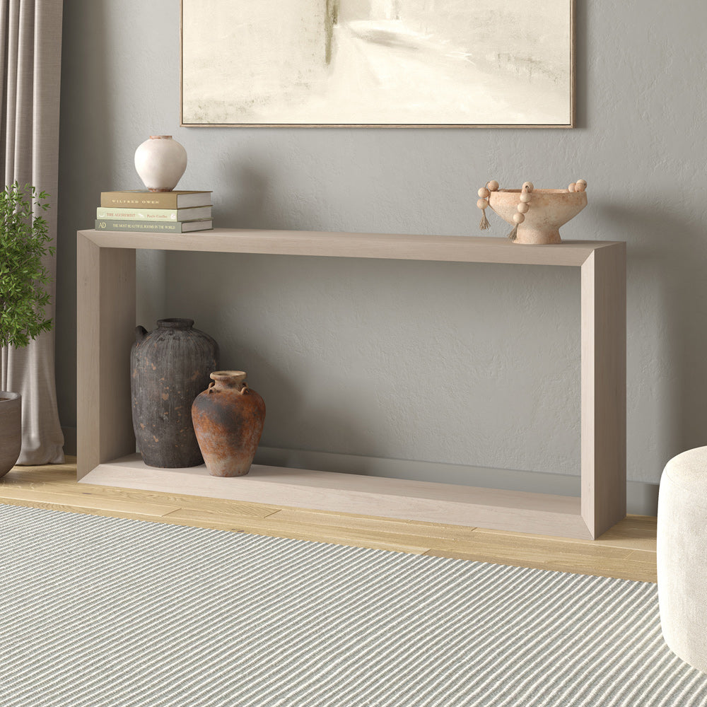 Hudson & Canal - Osmond 64in Wide Rectangular Console Table in Alder White - AT2326