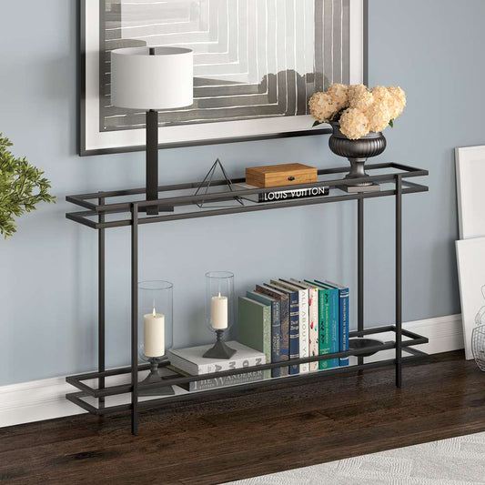Hudson & Canal - Robillard 52in Wide Rectangular Console Table in Blackened Bronze - AT1141 veiw 2