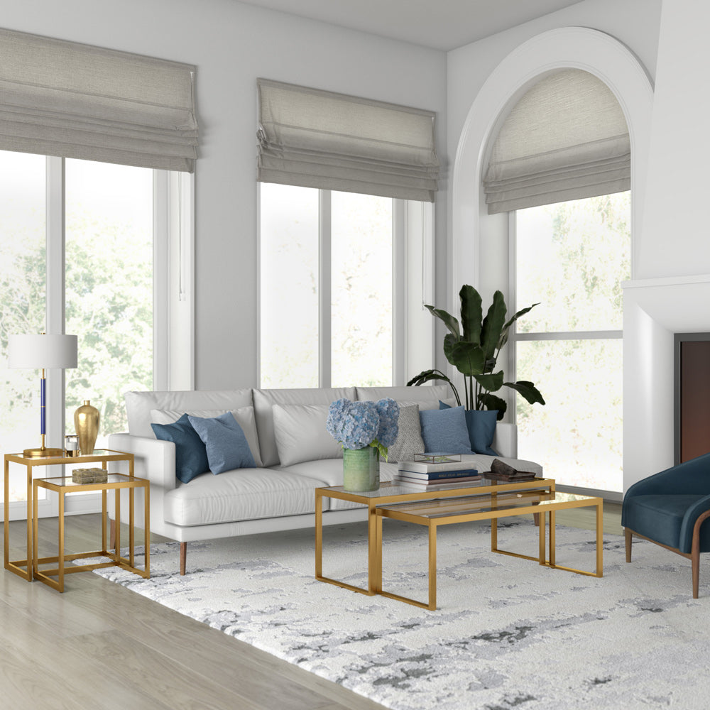 Hudson & Canal - Rocco Rectangular Nested Side Table in Brass - ST0555