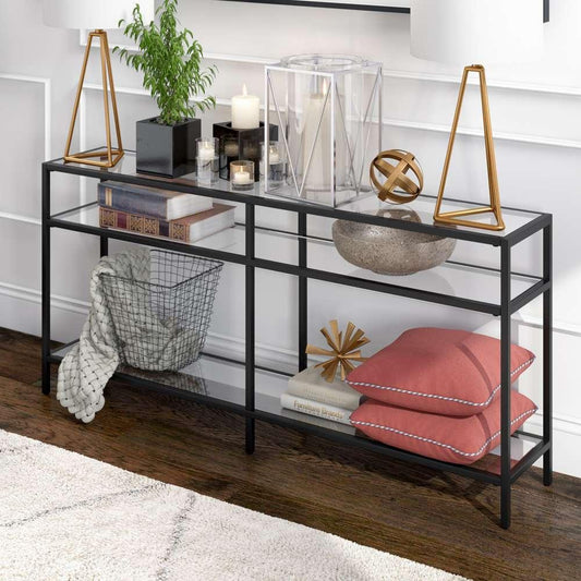 Hudson & Canal - Sivil 64in Wide Rectangular Console Table in Blackened Bronze - AT0593 veiw 2
