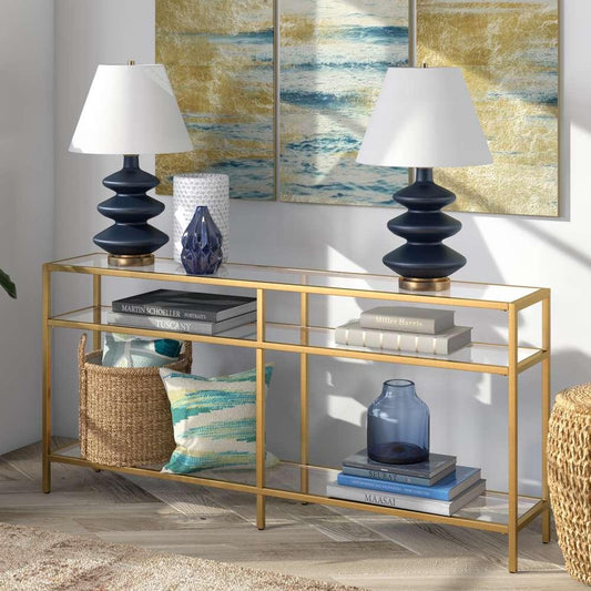 Hudson & Canal - Sivil 64in Wide Rectangular Console Table in Brass - AT0594 veiw 2