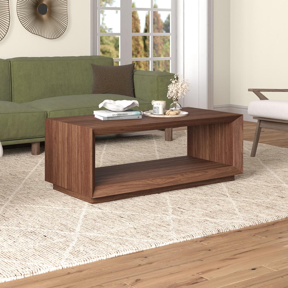 Hudson & Canal - Tannen 48in Wide Rectangular Coffee Table in Satin Walnut - CT2344 veiw 4