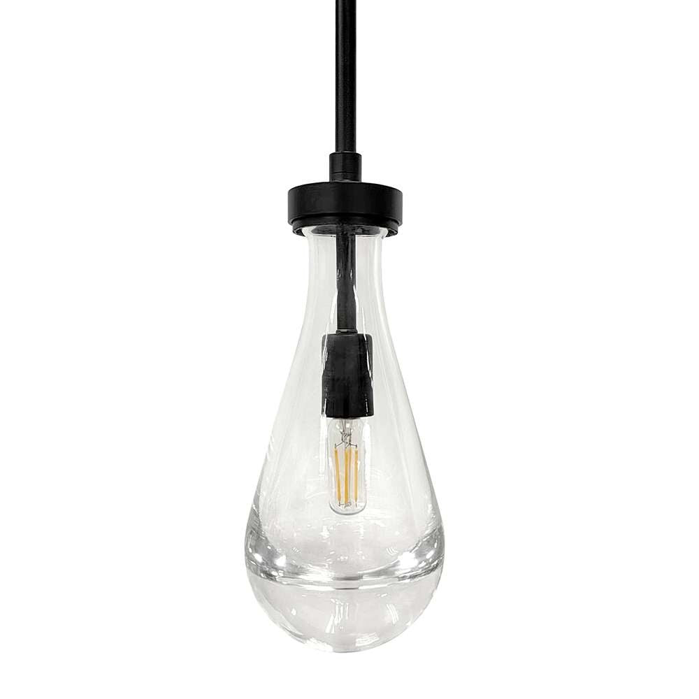 Hudson & Canal - Twyla 5in Wide Pendant with Glass Shade in Blackened Bronze/Clear - PD1829 veiw 4
